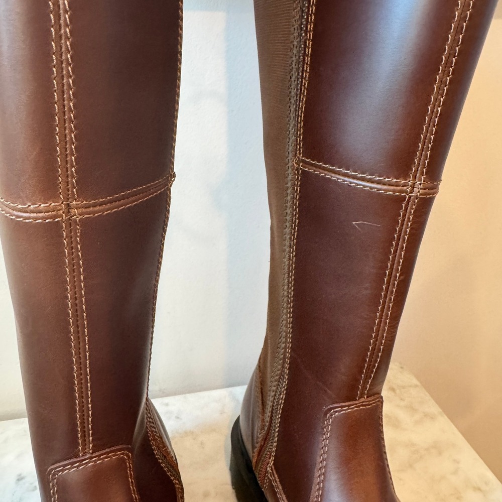 Dr. Martens Amaayah Hi Leather Bex Brown Riding Boots Women's Size 8 Platform - Picture 8 of 13